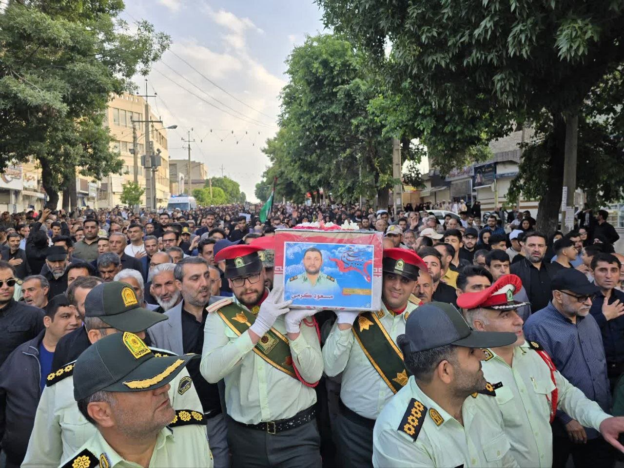 پیکر شهید مسعود کرمی در کرمانشاه تشییع شد